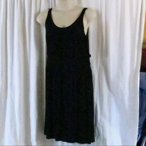 J Crew Dress L Black Sleeveless Midi Rayon Blend
